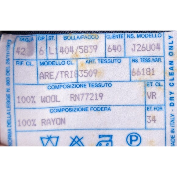 VITO RUFOLO Vitale Barberis Canonico Double Breasted Sz 42L Striped Suit Jacket - Picture 13 of 16